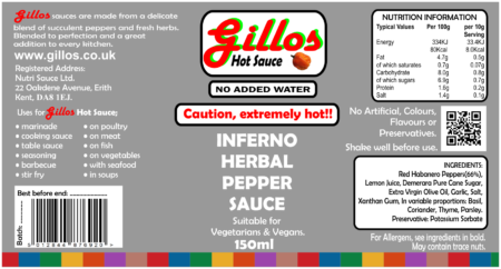 Inferno Gillos Hot Sauce
